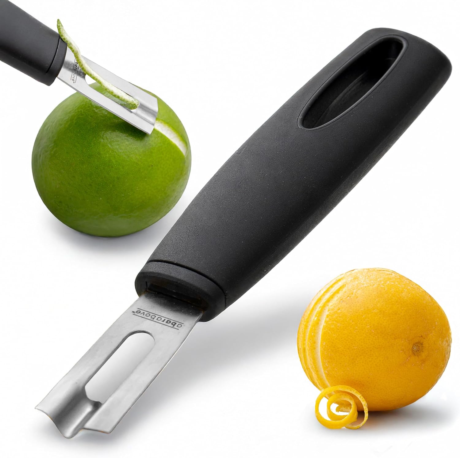 Peeler Channel Knife - มีดสแตนเลสสำหรับตกแต่งผลไม้ตระกูลส้ม, ที่ขูดเปลือกและปอกผลไม้สำหรับค็อกเทลและการใช้งานในครัว