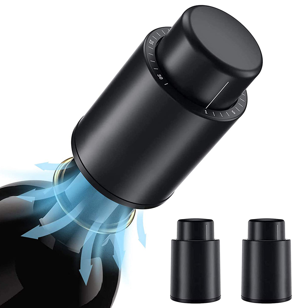 Wine Preservation Pump - สูญญากาศขวดไวน์ Stopper ปิดผนึกสูญญากาศหน่วยความจําไวน์ Stopper Push สไตล์บาร์เครื่องมือ