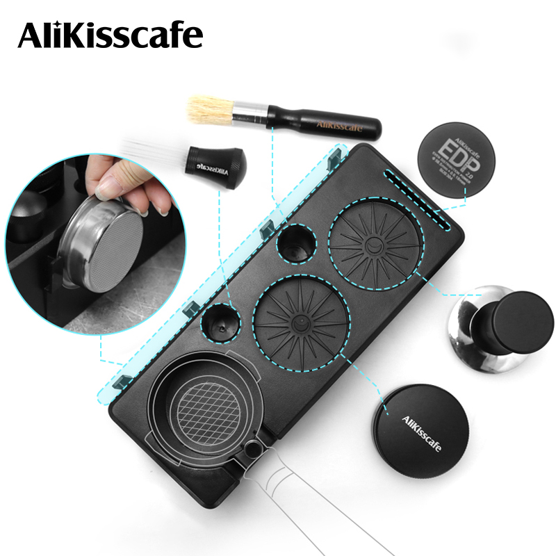 Home Barista - AliKisscafe กาแฟ Tamping Station Portafilter ผู้ถือ