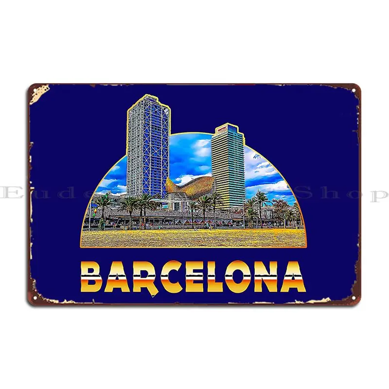 ป้ายโลหะพิมพ์ลายตึกสูงริมชายหา - Home Barcelona บทวิจารณ์และราคา