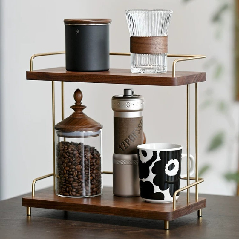 ที่วางแก้ว 2 ชั้น ทำจากไม้แบล็ - Home Bar Shelves บทวิจารณ์และราคา