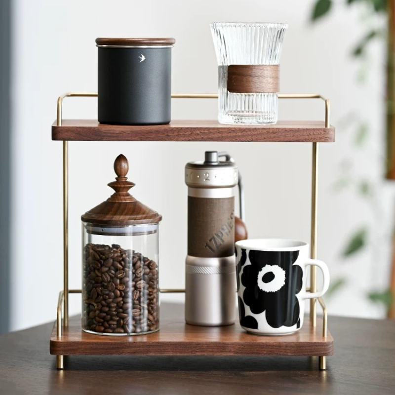 ที่วางแก้ว 2 ชั้น ทำจากไม้แบล็ - Home Bar Shelves บทวิจารณ์และราคา