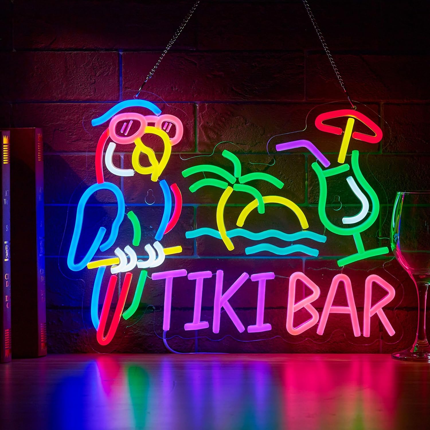 ป้ายไฟนีออนรูปต้นปาล์ม ทิกิ บา - Home Bar Signs บทวิจารณ์และราคา