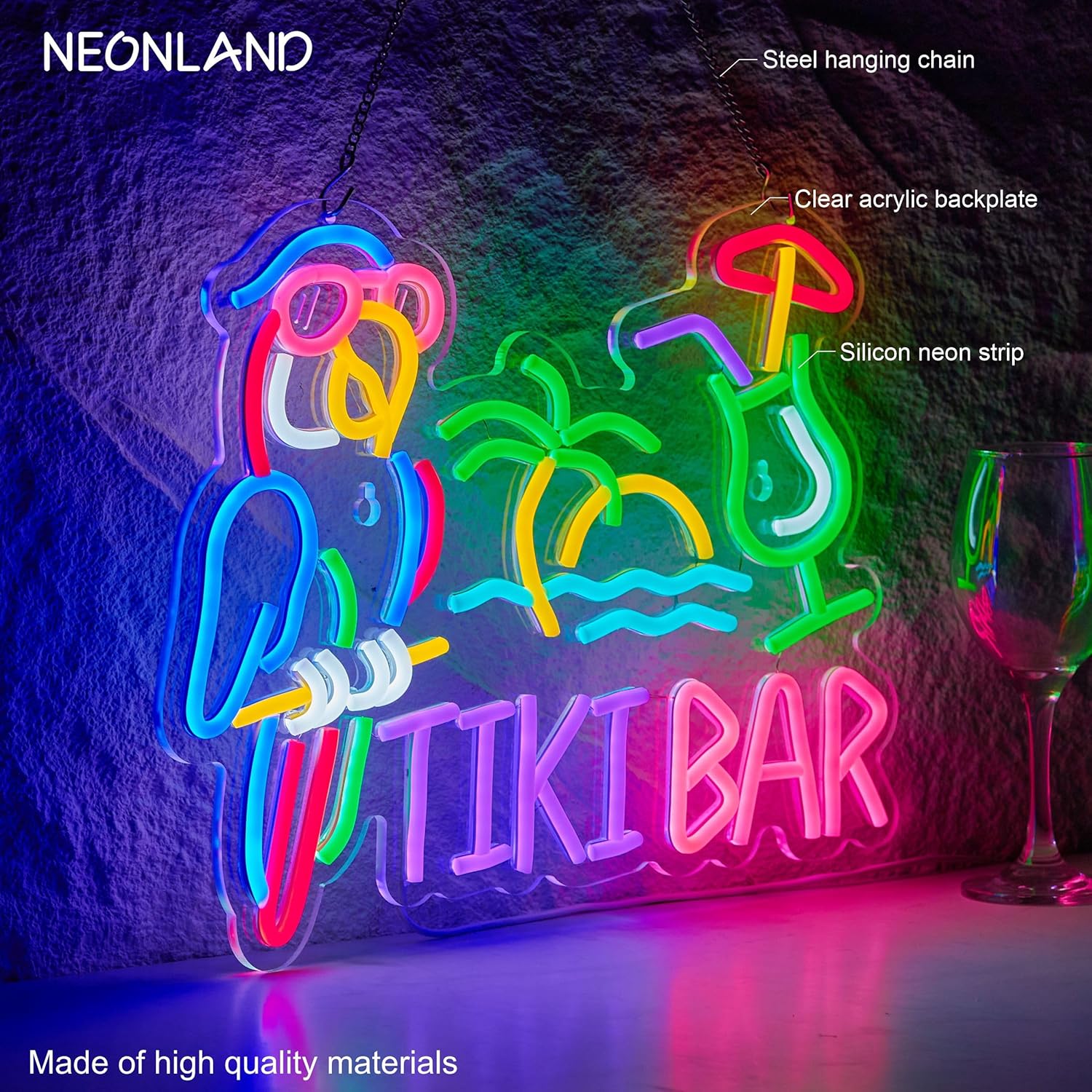 ป้ายไฟนีออนรูปต้นปาล์ม ทิกิ บา - Home Bar Signs บทวิจารณ์และราคา